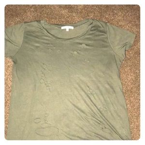Army green destroyed top
